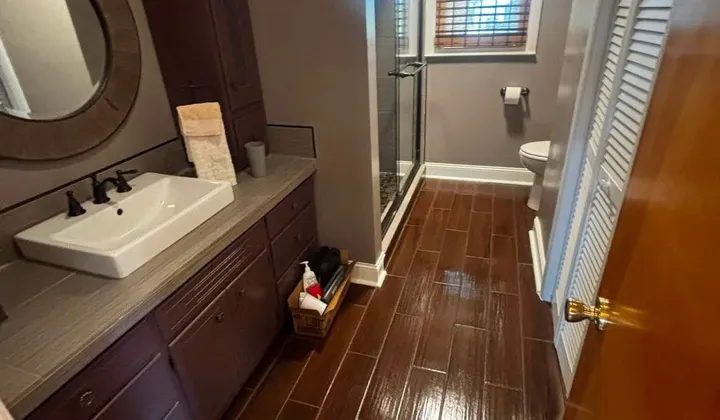Clean, bright home bathroom